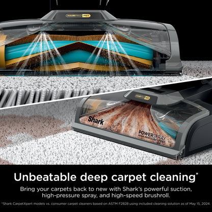 Shark CarpetXpert 2-in-1 Upright Deep Carpet Corded Vacuum, with HairPro StainStriker Technology, Built-in Spot & Stain Eliminator, with 12oz Deep Clean Pro and 16oz Oxy Multiplier, EX300 Gray