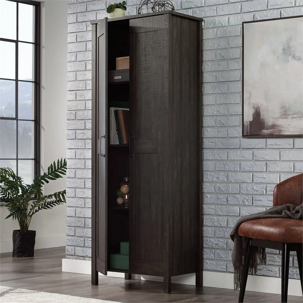 Sauder Two-Door Storage Cabinet, White Finish