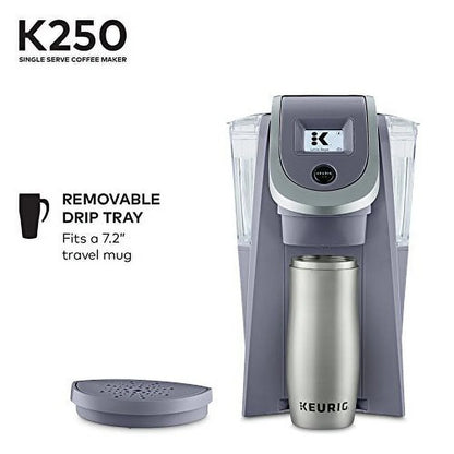 Keurig K250 Coffee Maker, Single Serve K-Cup Pod Coffee Brewer, With Strength Control, Plum Gray