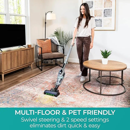 Kenmore DS1030 Lightweight Cordless Stick Vacuum Cleaner, 24V, White, Handvac under 3lbs