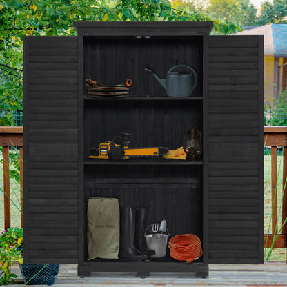 MCombo Tall Garden 1.52 x 2.85 ft. Wood Storage Shed, Brown