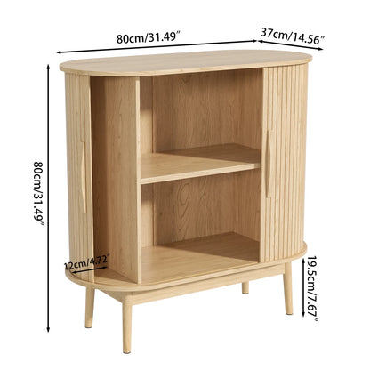 Mid Century Modern Buffet Sideboard Cabinet with Storage, Small Accent Cabinet with Sliding Door, for Living Room, Kitchen