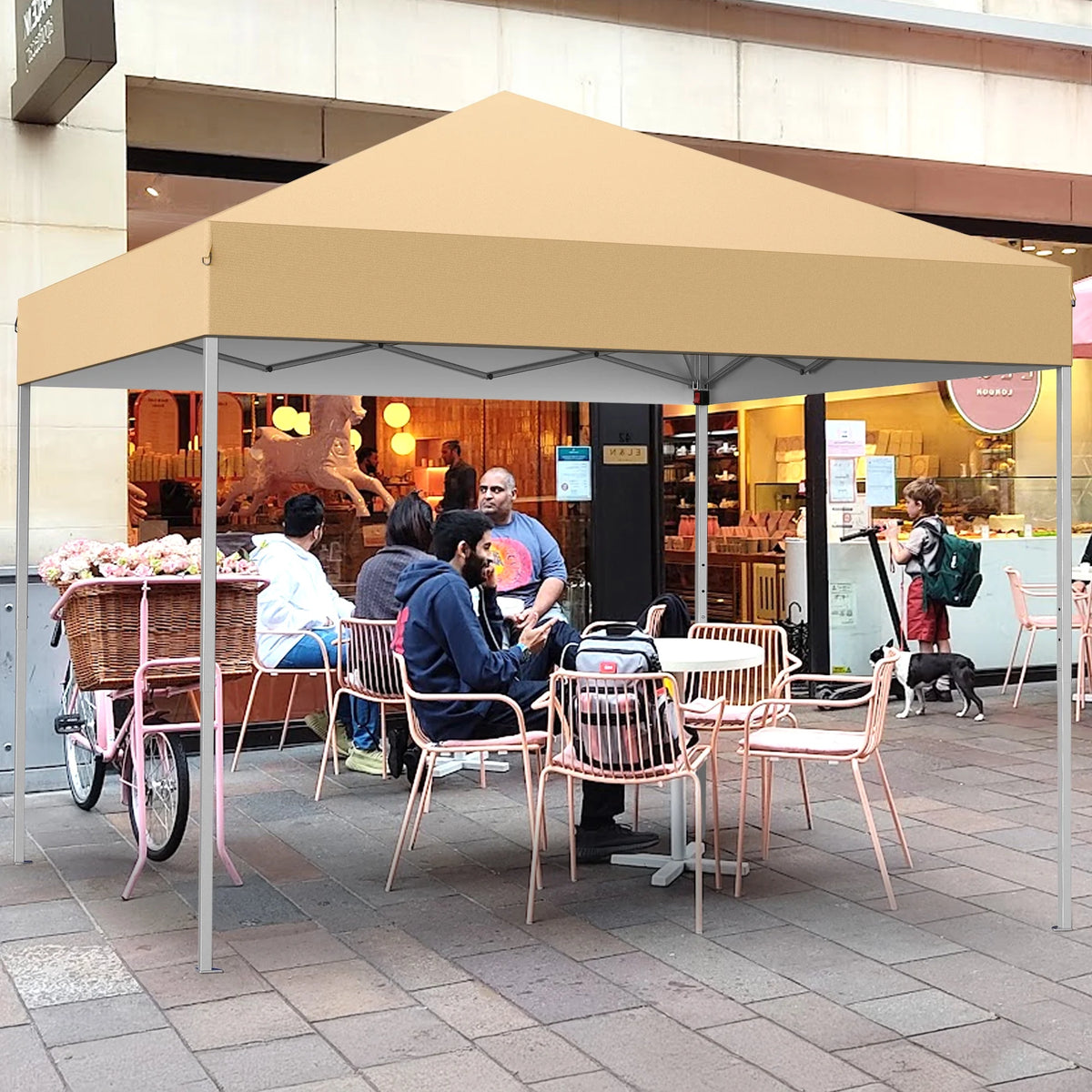 GVDV Canopy Tent, 10x10 ft Easy Pop up Outdoor Canopy Tent, Portable Straight Leg Gazebo Instant Canopy, Blue