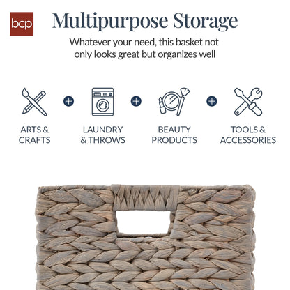 Best Choice Products 12x12in Hyacinth Baskets, Set of 5 Multipurpose Collapsible Organizers w/ Inserts - Natural