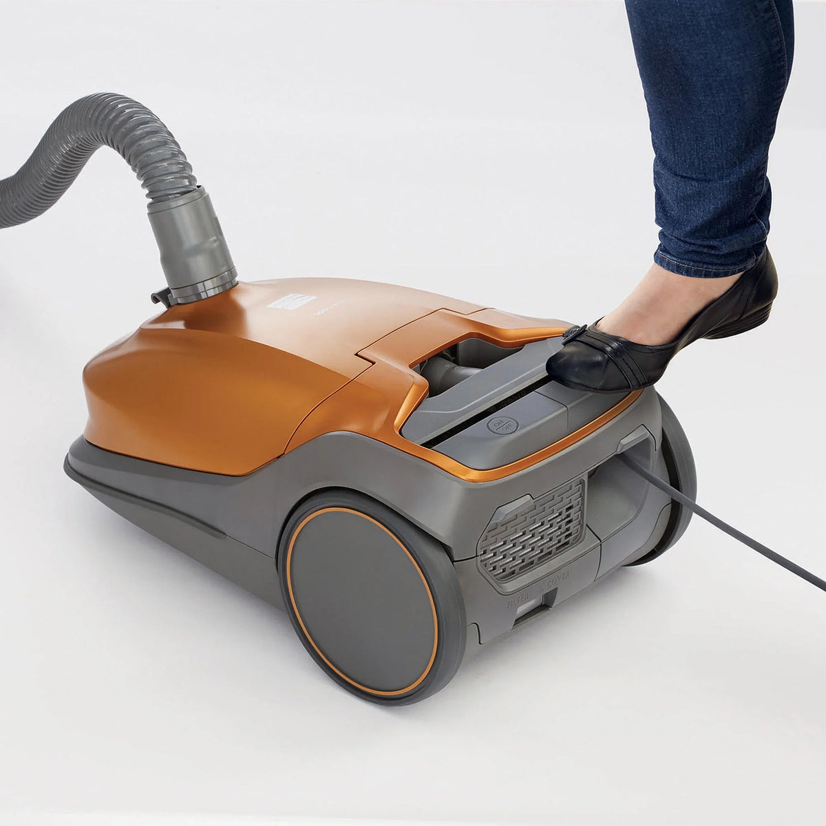 Kenmore 81214 200 Series Pet Friendly Lightweight Bagged Canister Vacuum with HEPA, 2 Motor System, and 3 Cleaning Tools-Orange