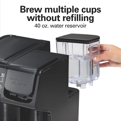 Hamilton Beach FlexBrew Coffee Maker, K Cup Pod Compatible Single Serve Coffee Maker & 12-Cup Coffee Pot, Black