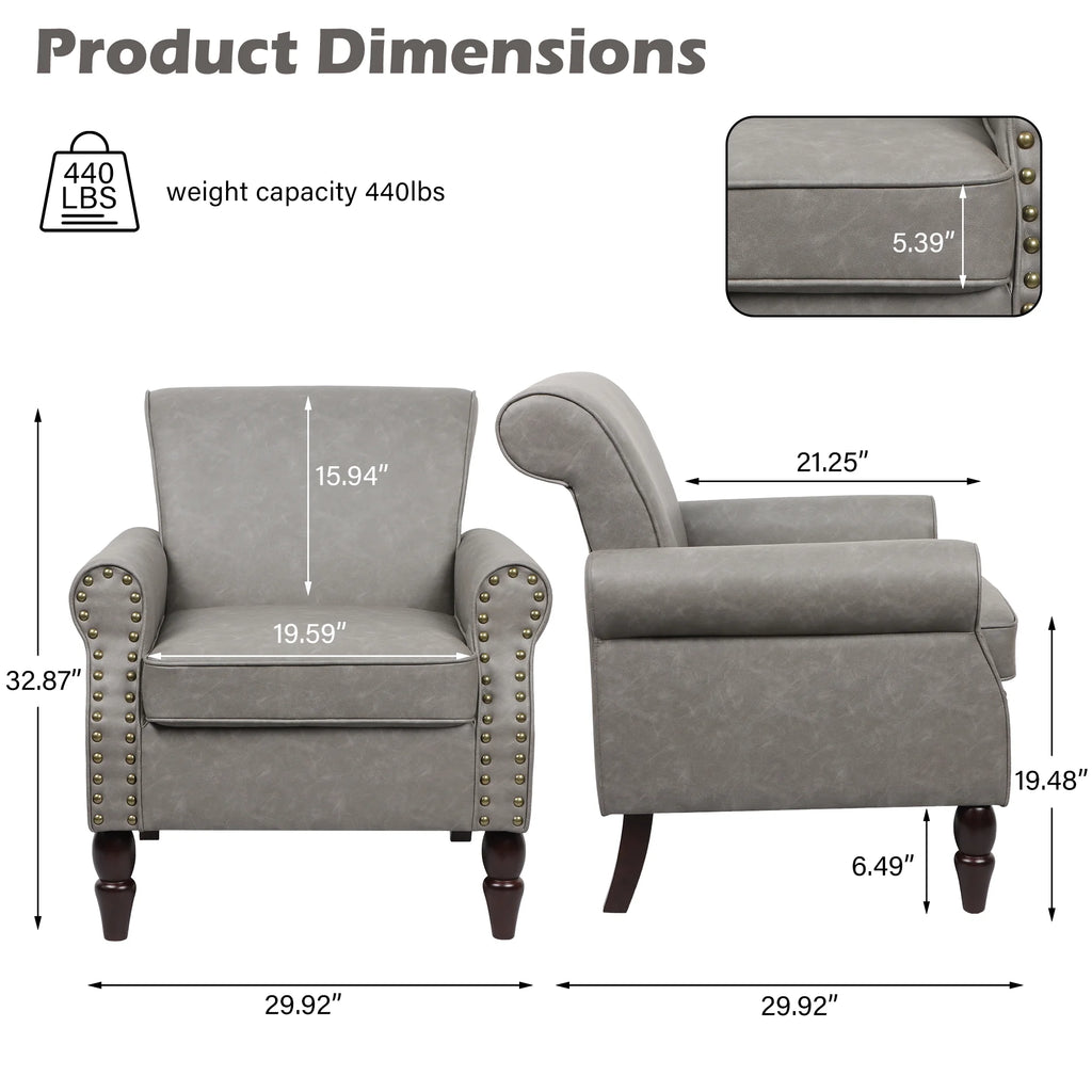 DREAMSIDEA Accent Chairs Upholstered Pattern Morden Armchair Comfy Linen Fabric Single Sofa for Living Room, Pattern White