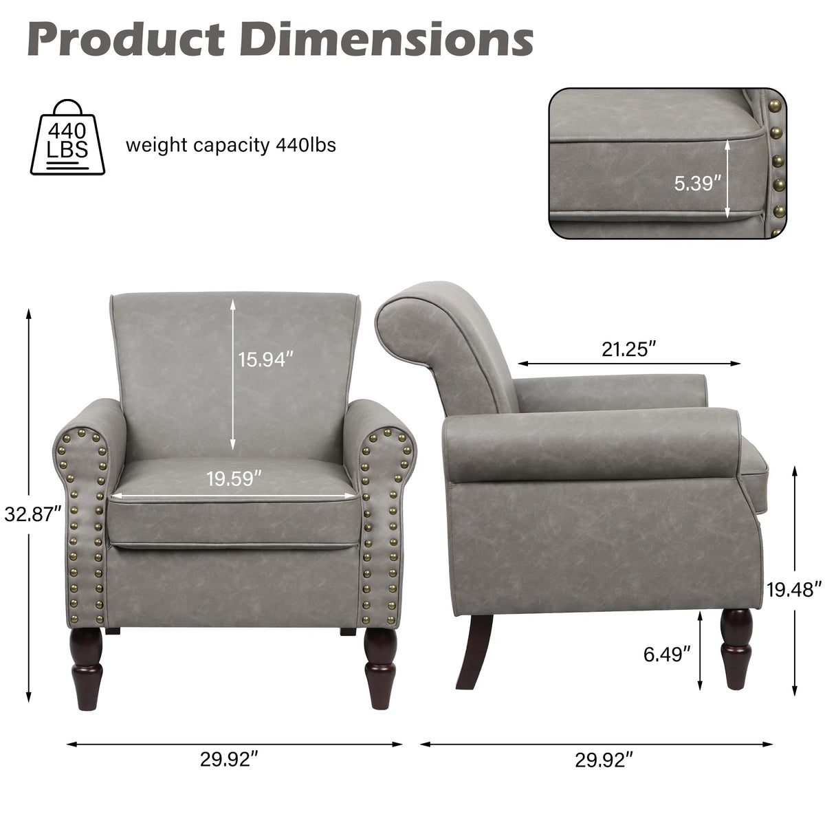 DREAMSIDEA Accent Chairs Upholstered Pattern Morden Armchair Comfy Linen Fabric Single Sofa for Living Room, Pattern White