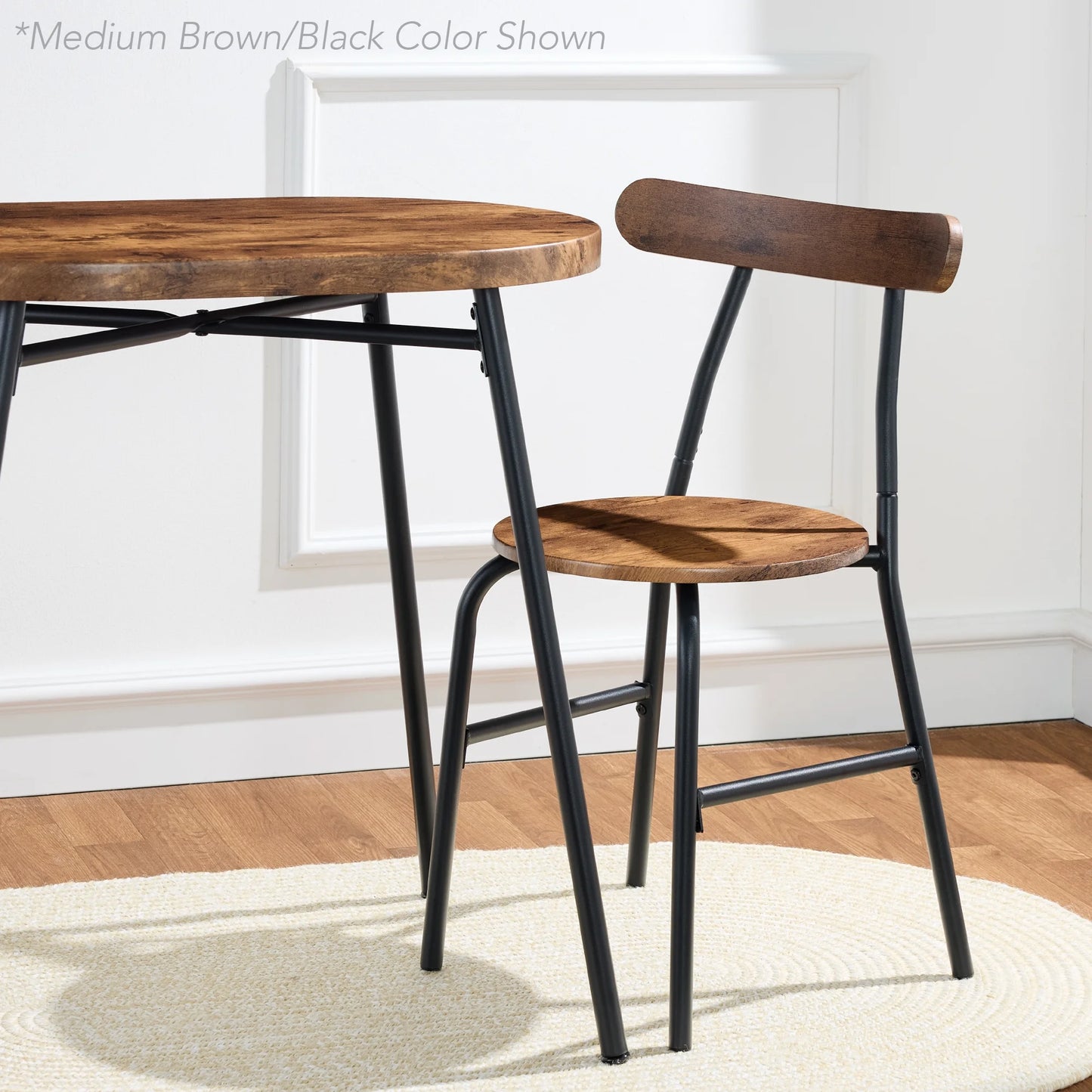 Best Choice Products 3-Piece Modern Oval Dining Table Set, Small Kitchen Dinette w/ 2 Chairs - Black/Black