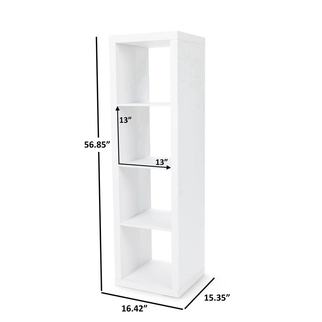 Better Homes & Gardens 4-Cube Vertical Storage Organizer, White Texture