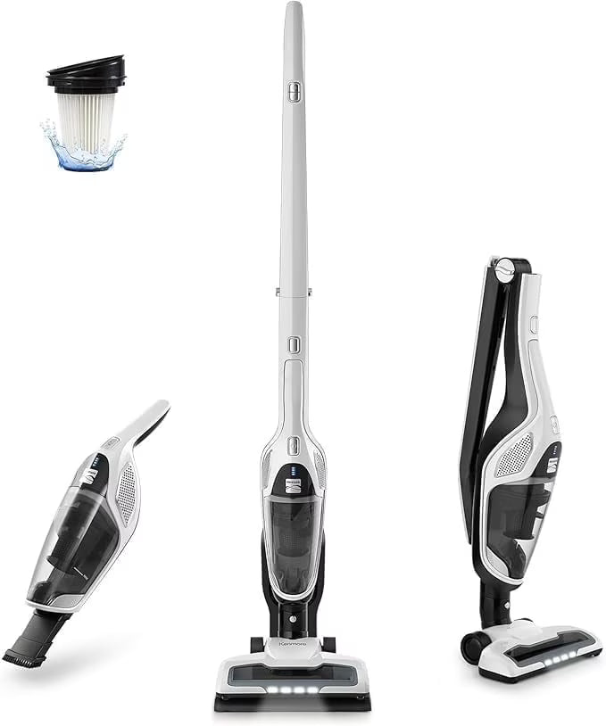 Kenmore DS1030 Lightweight Cordless Stick Vacuum Cleaner, 24V, White, Handvac under 3lbs