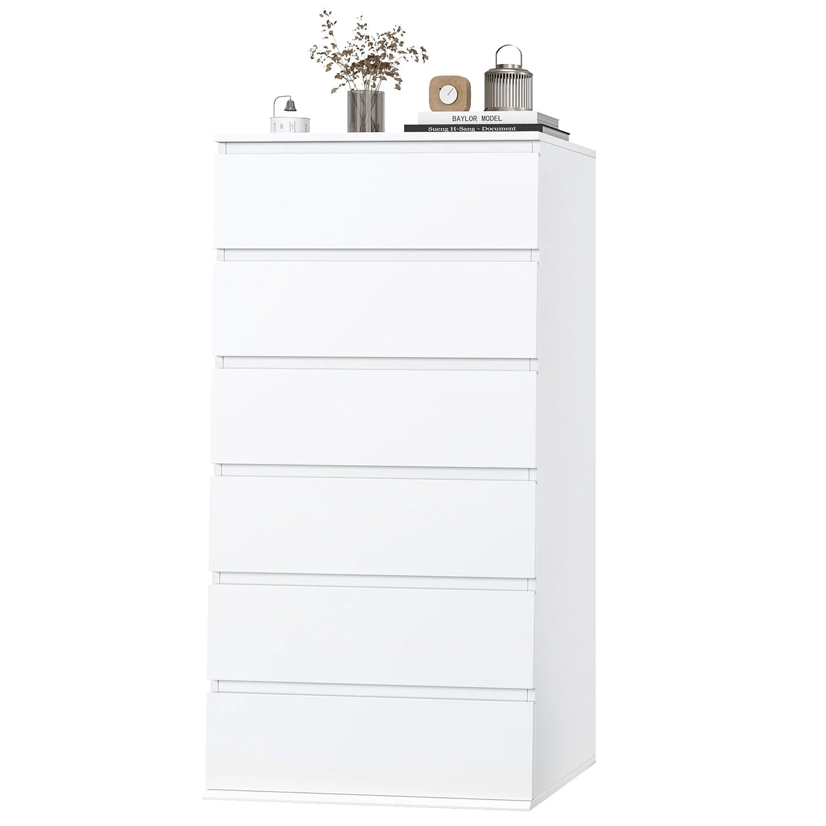 Homfa 5 Drawer White Dresser, Modern Storage Cabinet for Bedroom,Tall Chest of Drawers for Living Room