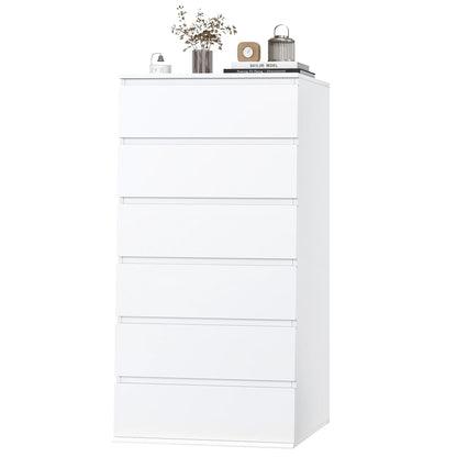 Homfa 5 Drawer White Dresser, Modern Storage Cabinet for Bedroom,Tall Chest of Drawers for Living Room