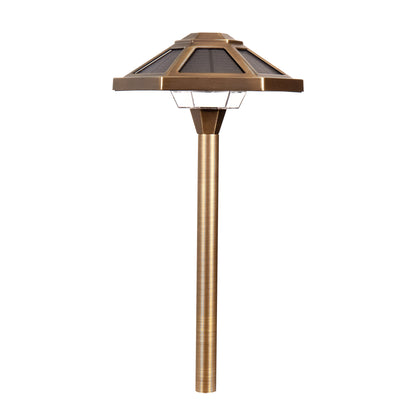 VOLT Premium Solid Brass Outdoor Solar Path Lights, 2-pack