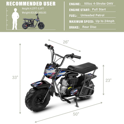 Oryxearth Mini Bike for Kids Motorcycle, Mini motorcycle for kids, Set of Four, 105CC 4-Stroke Ride on Toys, Camo
