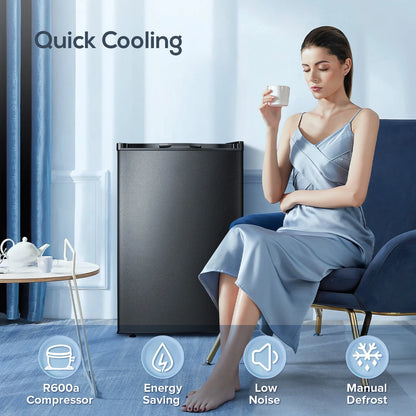 LHRIVER 7.0 cu. ft. Chest Deep Freezer with Adjustable Temperature, Free Standing Top Open Door Compact Freezer with 3 Removable Basket for Kitchen, Home, Bar, Garage, Office