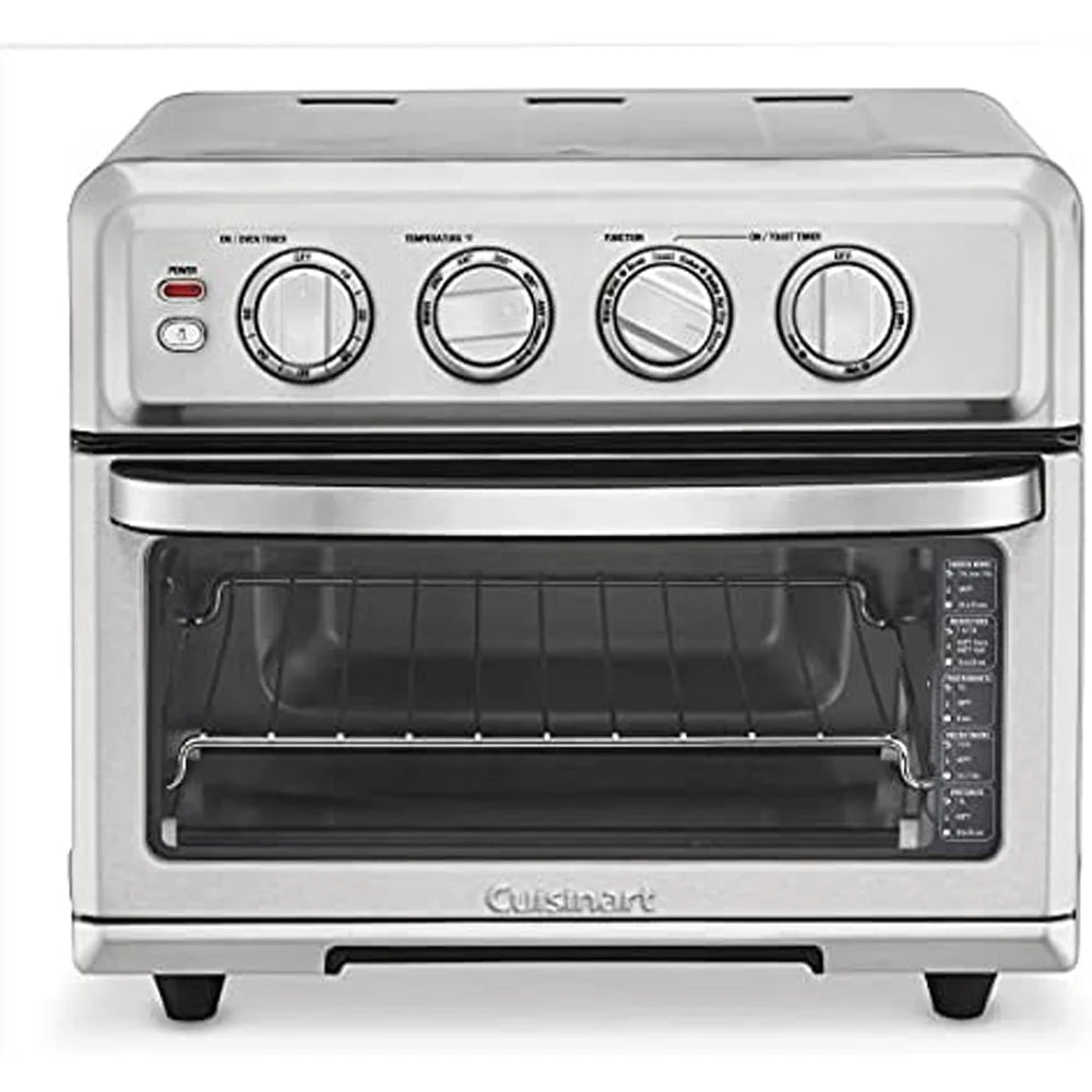 Cuisinart TOA-70 AirFryer Toaster Oven with Grill Stainless Steel Bundle with Deco Chef Pair of Red Heat Resistant Oven Mitt