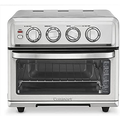Cuisinart TOA-70 AirFryer Toaster Oven with Grill Stainless Steel Bundle with Deco Chef Pair of Red Heat Resistant Oven Mitt