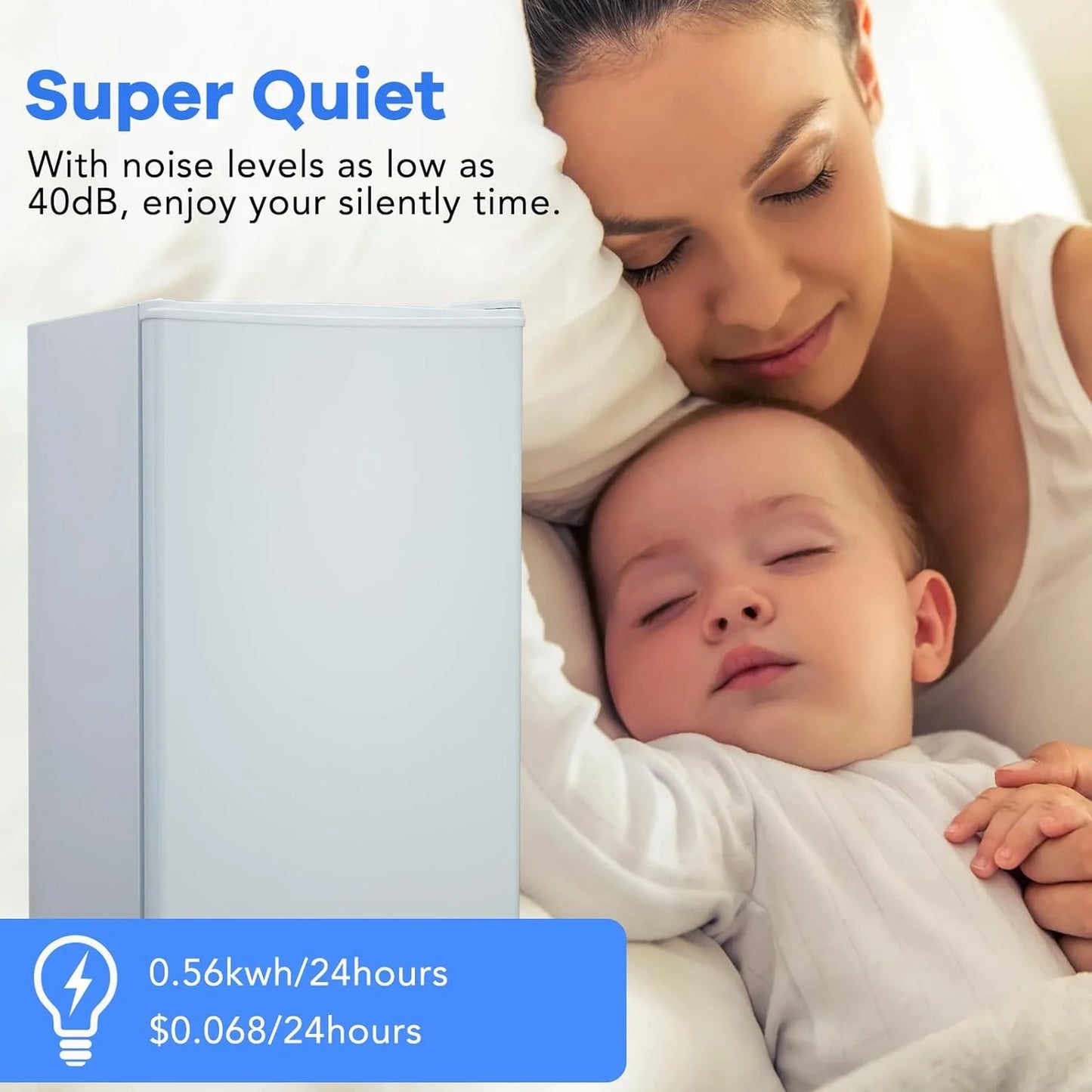 Mini Fridge With Freezer, 3.2 Cu.Ft Mini Refrigerator, Dorm Fridge With Single Door, Compact Refrigerator For Bedroom/Apartment/Office-Food Storage Cooling Drink, White