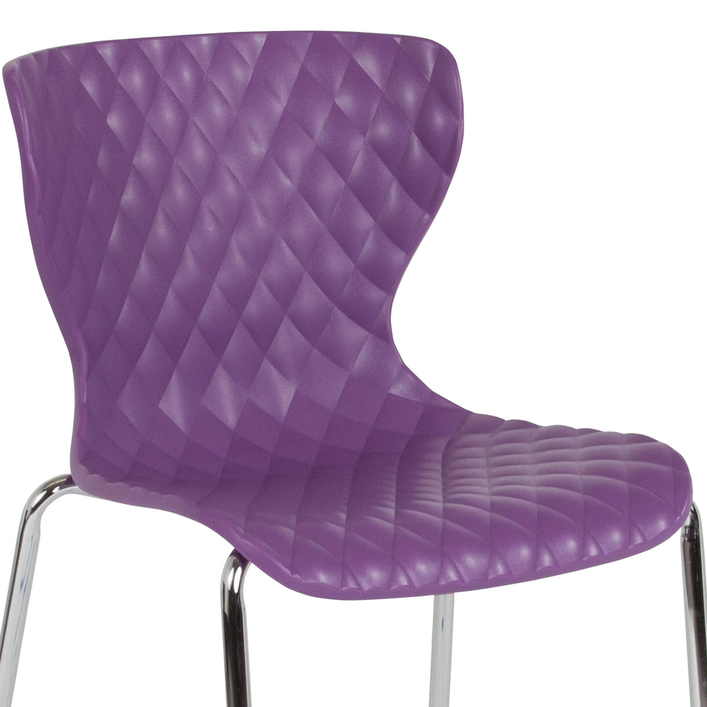BizChair 4 Pack Contemporary Design Orange Plastic Stack Chair