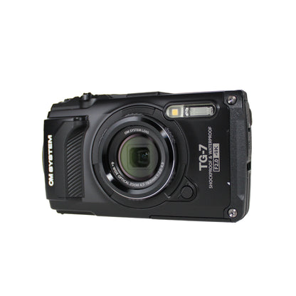 OM SYSTEM Tough TG-7 Red Underwater Camera, 44x Macro Shooting, 12MP, Float Strap, 64GB Card