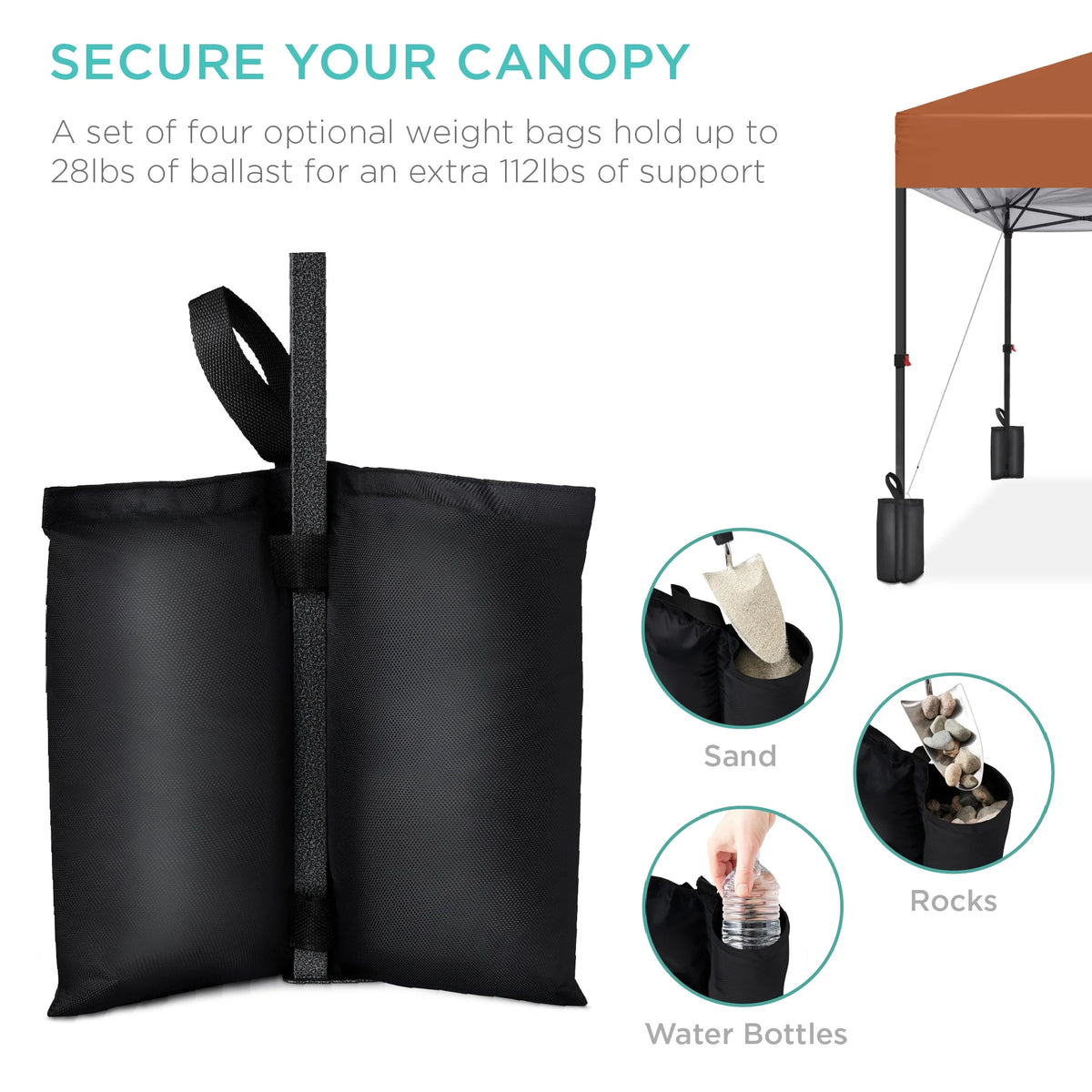 Best Choice Products 12x12ft Easy Setup Pop Up Canopy w/ 1-Button Setup, Wheeled Case, 4 Weight Bags - Navy Blue