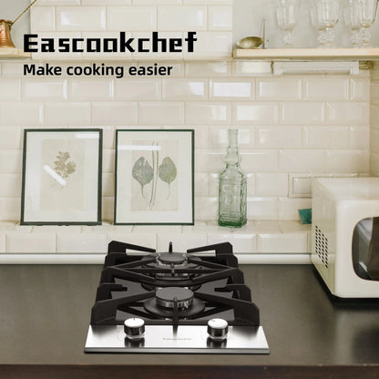 Eascookchef 2 Burners Gas Cooktop Electric Stove Oven 12 inch NG/LP Gas Stainless Flame-Out Proof