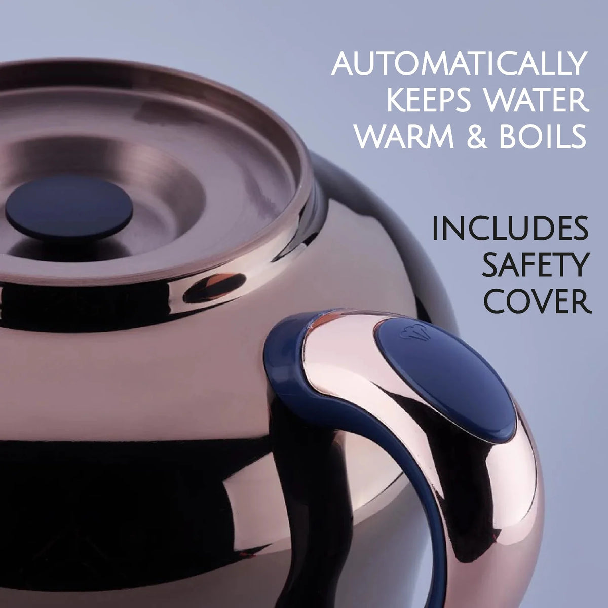 Korkmaz Hanedan Premium Silver 18/10 Cr-Ni Stainless Steel Dishwasher Safe Electric Tea Maker