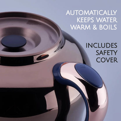 Korkmaz Hanedan Premium Silver 18/10 Cr-Ni Stainless Steel Dishwasher Safe Electric Tea Maker