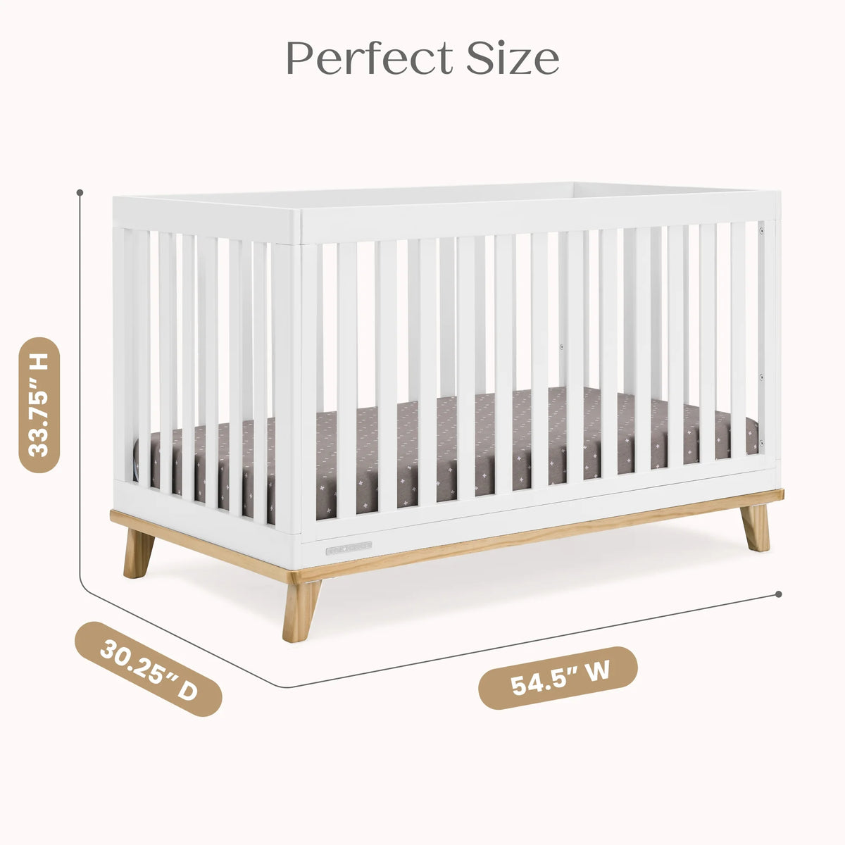 Delta Children Frankie 4-in-1 Convertible Crib - Greenguard Gold Certified, Black with Natural