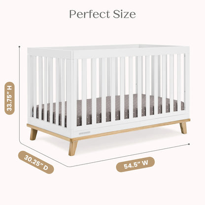 Delta Children Frankie 4-in-1 Convertible Crib - Greenguard Gold Certified, Black with Natural