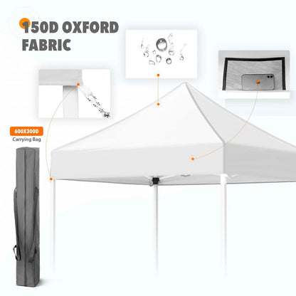 EAGLE PEAK 5x5 Pop Up Canopy Tent Instant Outdoor Canopy Easy Set-up Straight Leg Folding Shelter（Blue）