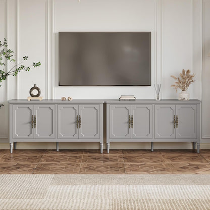 May in Color Console Cabinet, 58'' Wood Sideboard Buffet Cabinet with Storage & 4 Doors, Mid Century Modern Pantry Cabinet for Entryway, Living Room, Bedroom, Dining Room, Green