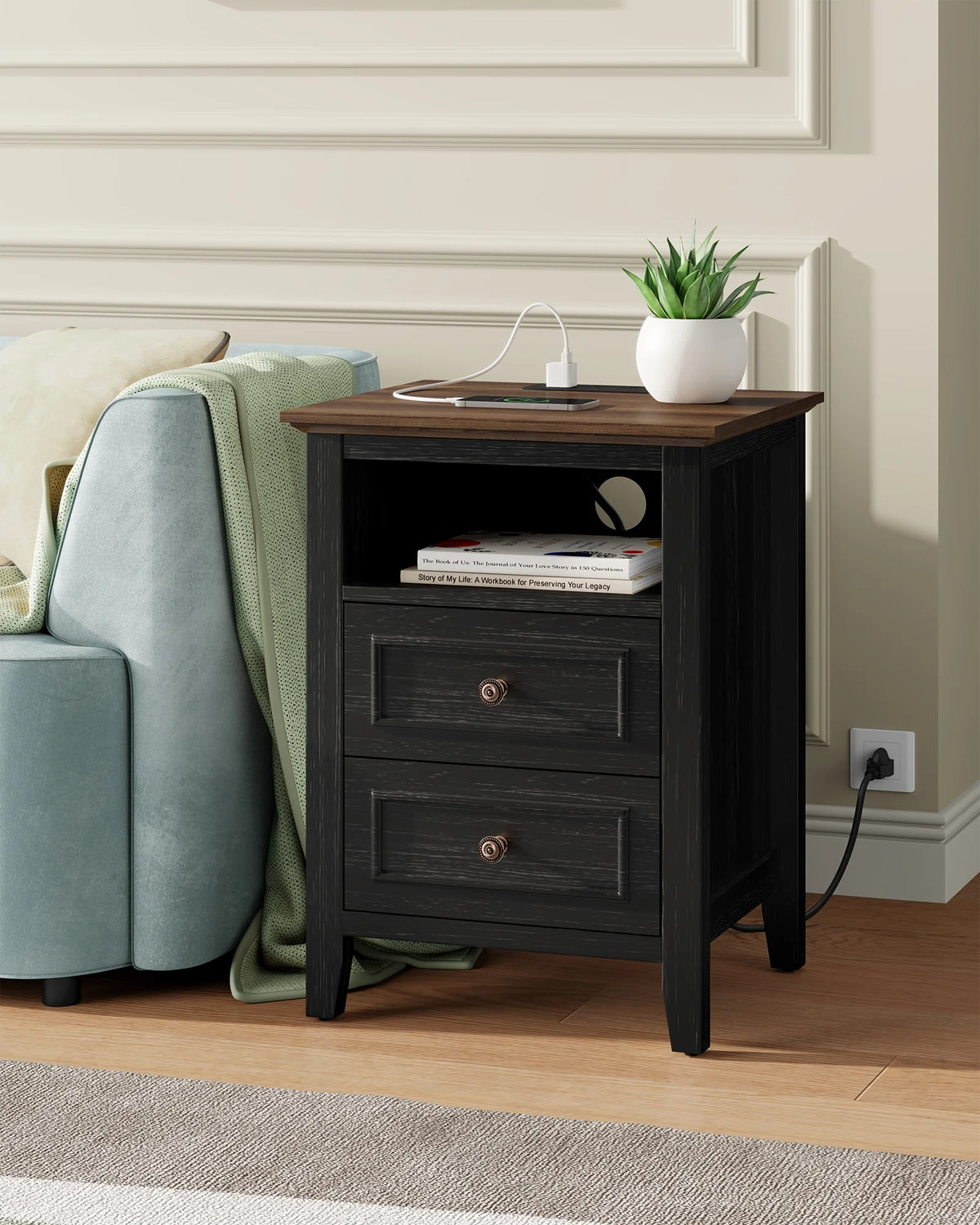GIKPAL White Dresser for Bedroom, 6 Drawers Wood Dresser with Antique Handles, Farmhouse Rustic Chest of Drawers for Bedroom, Living Room, Entryway & Hallway
