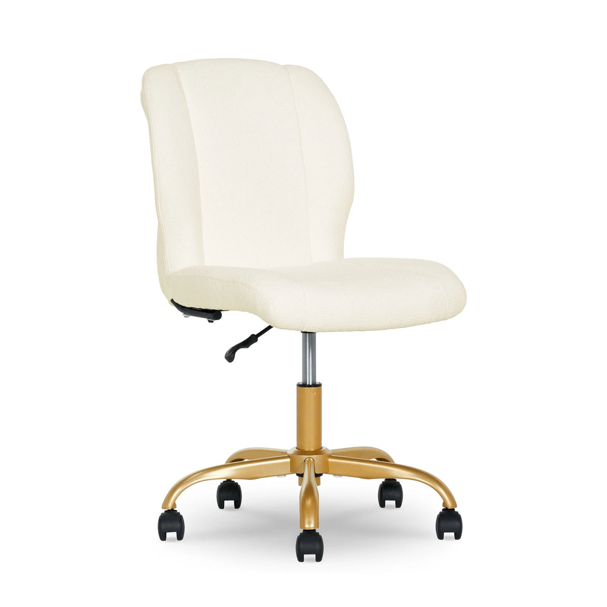 Mainstays Boucl�� Armless Office Chair for Adults and Teens, Cream