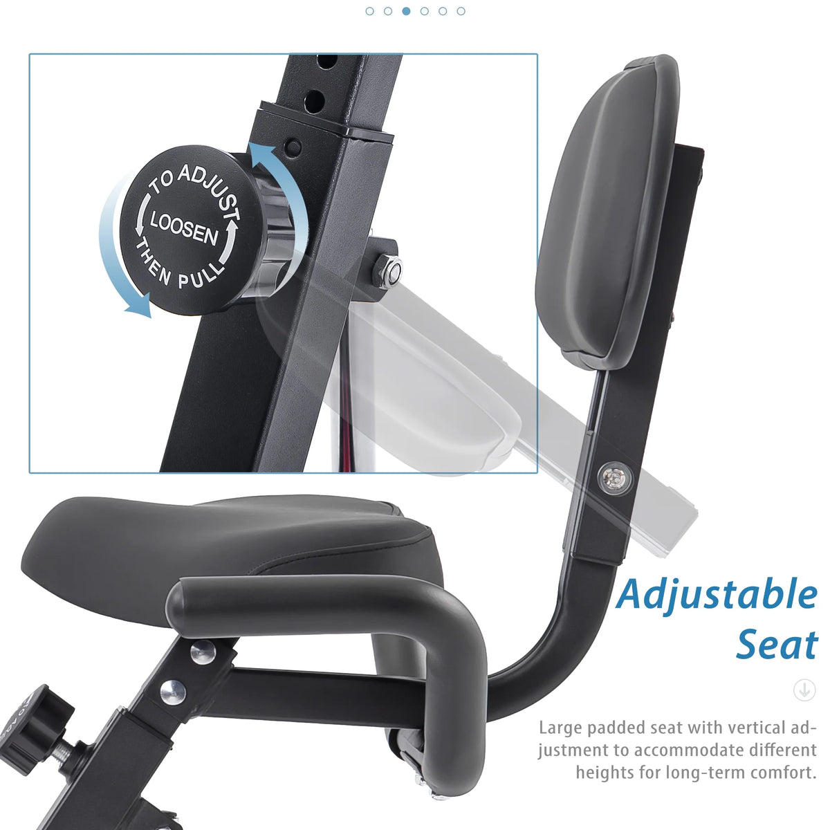 Exercise Bike Foldable Fitness Indoor Stationary Bike Magnetic Upright Recumbent Exercise Bike for Home Workout - Light Blue