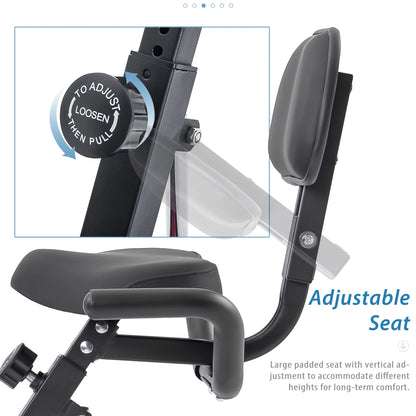 Exercise Bike Foldable Fitness Indoor Stationary Bike Magnetic Upright Recumbent Exercise Bike for Home Workout - Light Blue