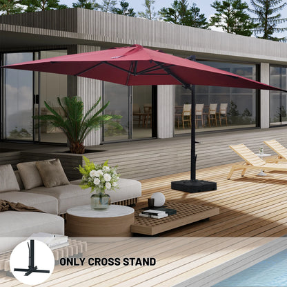 Boyel Living 10 x 13 FT Rectangle Patio Offset Umbrella Outdoor Large Cantilever Umbrella Heavy Duty Sun Umbrella, Gray(Without Base)