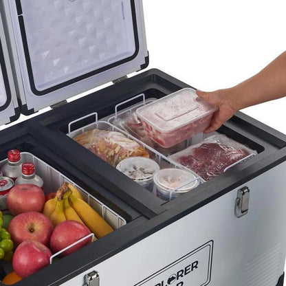 12V Car Fridge 50L 12/24V DC 110-240V AC Portable Freezer Compressor Cooler 0℉-50℉ 3-Year Warranty