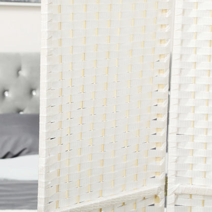 HOMCOM Room Divider, 8 Panel Folding Privacy Screen, 5.6' Tall Freestanding Partition for Home Office, Bedroom, White