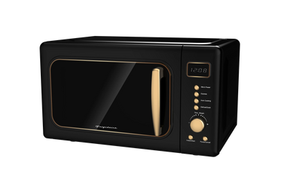 Frigidaire 0.7 Cu. Ft. Retro Countertop Microwave Oven, Black and Gold