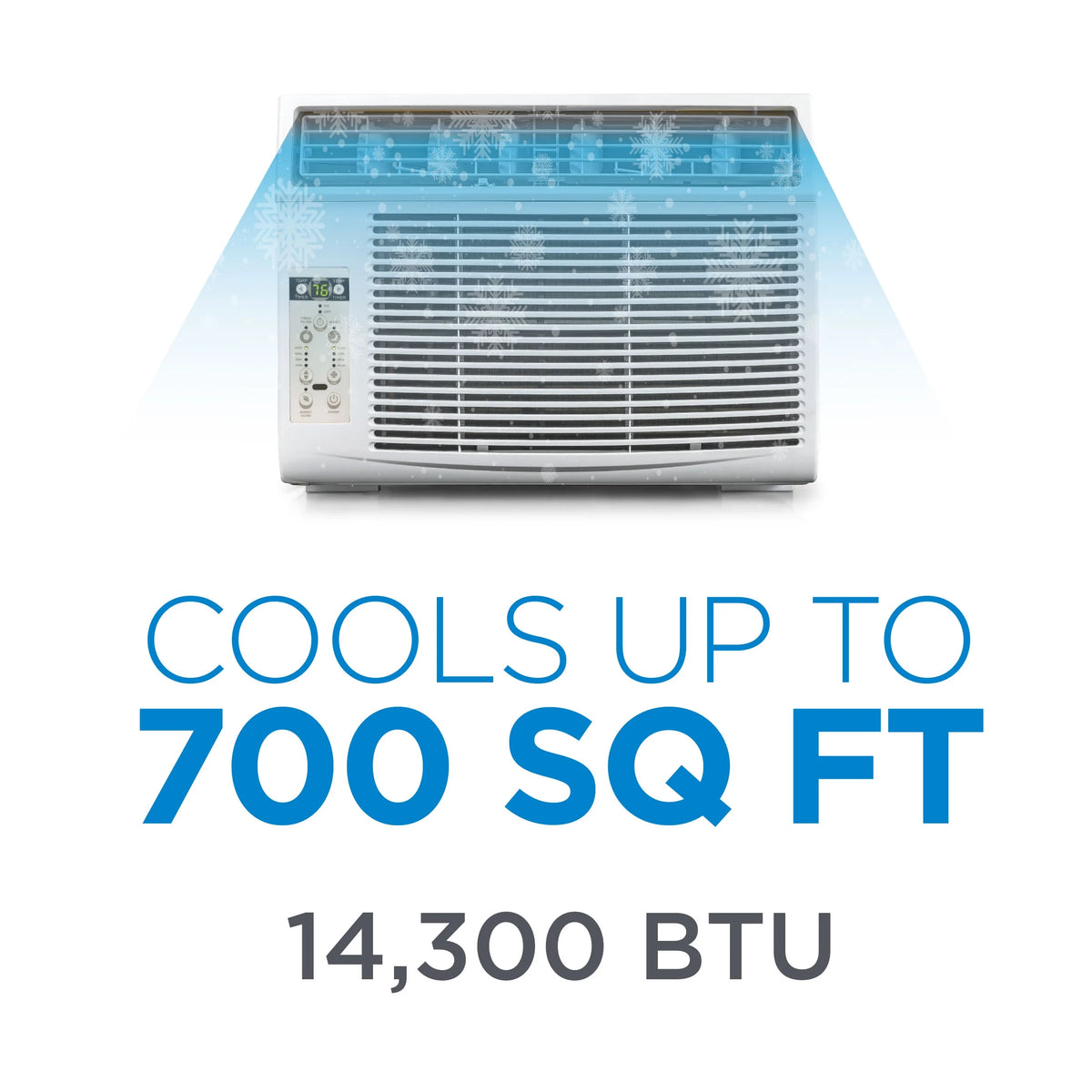 COMMERCIAL COOL 14,500 BTU Window Air Conditioner with Remote Control and Adjustable Thermostat, cools up to 750 Sq. Ft. with Electronic Controls & Digital Display CWAM145W6C