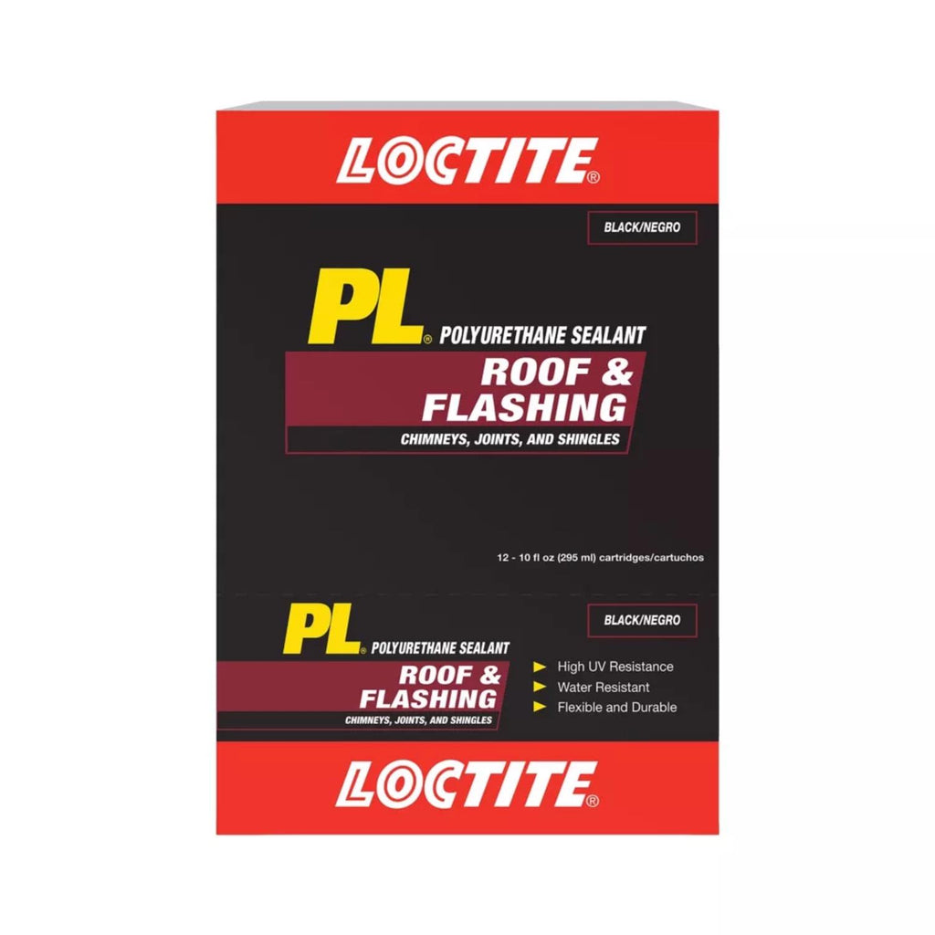 (12 pack) Loctite Pl Polyurethane Sealant Roof and Flashing. Pack of 1. Black 10 fl oz Cartridge