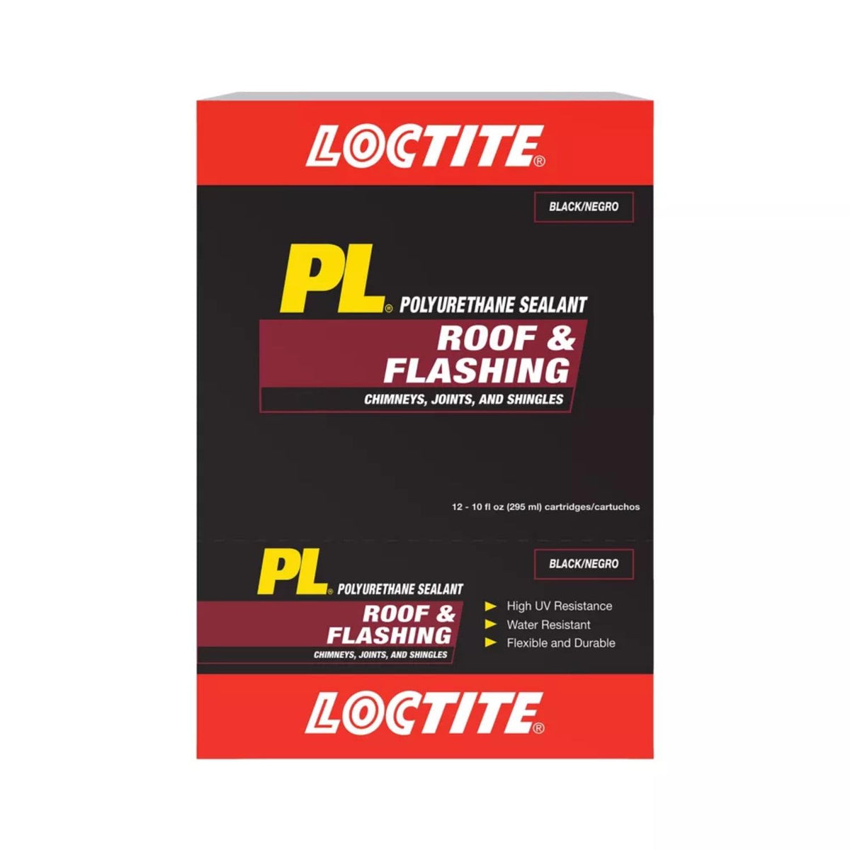 (12 pack) Loctite Pl Polyurethane Sealant Roof and Flashing. Pack of 1. Black 10 fl oz Cartridge