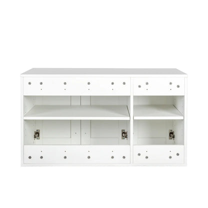 Stackable Wall Cabinet,Solid Wood Storage Cabinet with Adjustable Shelves and Doors,Console Table Side Table for Hallway,Sideboard Buffet Cupboard for Kitchen, 15.75" D x 15.75" W x 70.87" H, White