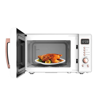 Frigidaire 0.7 Cu. Ft. Retro Countertop Microwave Oven, Black and Gold