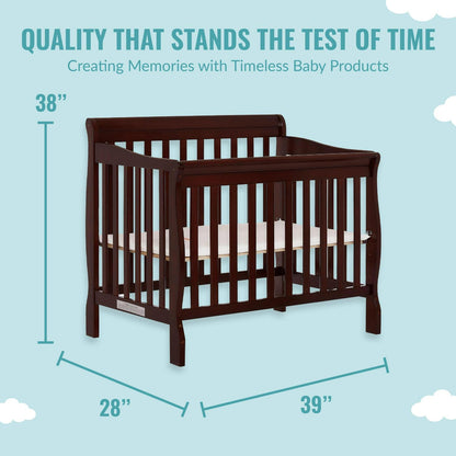 Dream On Me Aden 4-in-1 Convertible Mini Crib Espresso