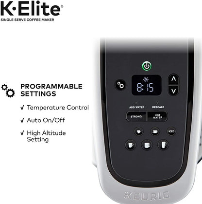 Keurig K-Elite Coffee Maker, Single Serve K-Cup Pod Coffee Brewer, With Iced Coffee Capability, Brushed Slate