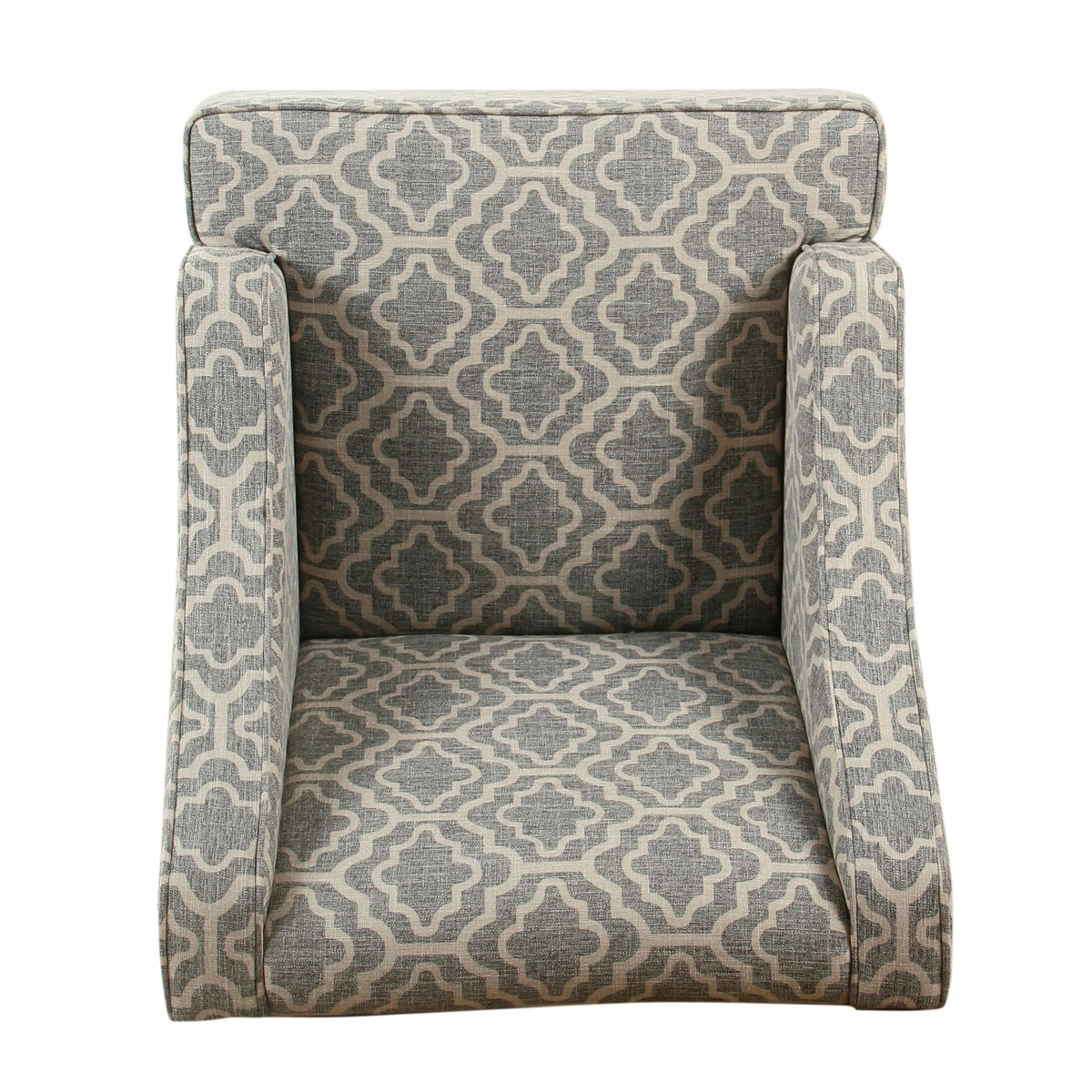 HomePop Classic Swoop Accent Chair - Blue and White Damask