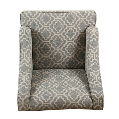 HomePop Classic Swoop Accent Chair - Blue and White Damask